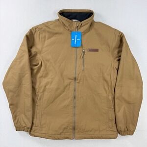 Columbia Boulder Springs Canvas Shearling Lined Jacket Size M Mens Brown NEW
